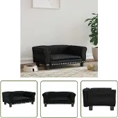 The Living Store Hundebett Schwarz 70x45x30 cm Kunstleder