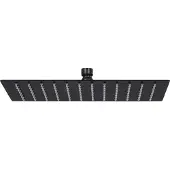 The Living Store Regenbrause Edelstahl 30x20 cm Rechteckig Schwarz