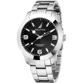 Nautica Graue Edelstahl-Armbanduhr