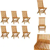vidaXL Klappbare Gartenstühle 6 Stk. Massivholz Teak - Gartenstühle