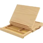 EStore Tischstaffelei mit Griff Malkoffer Faltbar Schublade Buchenholz Natur