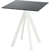 Essentials Infinity Terrassentisch Weiß gestell + Schwarz HPL 70x70 cm