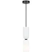 Maytoni Schwarze Hängeleuchte mit weißem Glasschirm Memory 1xE14 40W