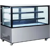 Hendi Kühlvitrine 233375, silber, 510 Liter, 2 Regalböden, doppelt verglast