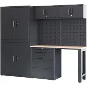 HBM Premium-Werkstattsystem, 8-teilig, Mattschwarz
