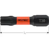 Rotec - IMPACT - Schraubenbit - T 20 - L=30 - C6.3 - BASIC (10 Stück) - EU -