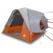 vidaXL Autozelt 4 Personen Grau und Orange Wasserfest