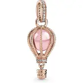 Pandora Places 925 Sterling Silber RoséGoldfarbene Sparkling Pink Hot Air Balloon Charm 789434C01