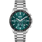 HUGO BOSS Herrenuhr Strike 1514241, Silbergrün / Grün