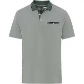 Brax Polo grün melierte Baumwolle