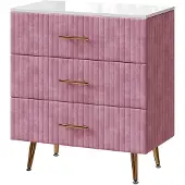 Vicco Kommode Velia Rosa 70 x 78.5 cm mit 3 Schubladen, Model 53031