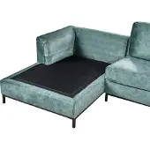 Beliani 4-Sitzer Ecksofa Rechts Blaugrün Samt mit Kissen Schwarze Metallbeine Edelstahlfüße L-Förmig Modern für Wohnzimmer