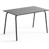 Oviala Rechteckiger Metallgartentisch 120 cm Grau - Palavas