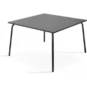 Oviala Quadratischer Gartentisch aus Metall Grau - Palavas
