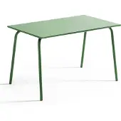 Oviala Rechteckiger Metallgartentisch 120 cm Grüner Kaktus - Palavas