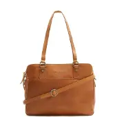 The Chesterfield Brand Wax Pull Up Leder Damen Aktentasche Barcelona 31 cognac
