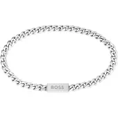 BOSS Armkette "CHAIN FOR HIM" Gr. M, silber (edelstahlfarben), Armbänder, Herren, M, Edelstahl, Armkette