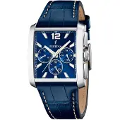 Festina F20636/2 Chronograph Uhr Herrenuhr Lederarmband Chrono blau