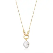 Ania Haie Pearl Power 925 Sterling Silberen Goldfarbene Kette AH-N043-03G