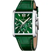 Festina F20636/3 Chronograph Uhr Herrenuhr Lederarmband Chrono Datum grün