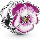 Pandora 790777C01 Charm Silber Pinkfarbenes Stiefmütterchen