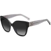 Kate spade SAVANNA/G/S Damen-Sonnenbrille Vollrand Oval Acetat-Gestell, schwarz