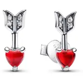 Pandora 293668C01 Damen-Ohrringe Pfeil und Muranoglasherz Silber Ohrstecker