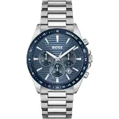 HUGO BOSS Chronograph "STRIKE CHRONO", silber (silberfarben, blau, blau), Armbanduhren, Herren, silberfarben, Chronograph, Quarzuhr, Armbanduhr, Herrenuhr, Edelstahlarmband, analog, Tag