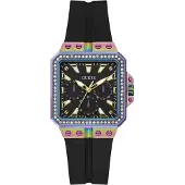 GUESS Damen Armbanduhr Libra Multifunktion schwarz, mehrfarbig 34 mm GW0618L3