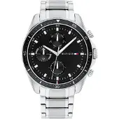 Tommy Hilfiger Multi Zifferblatt Quarz Uhr für Herren mit Silbernes Edelstahlarm