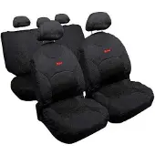 Lampa Drive Jeans Sitzschonbezug Vorne und Hinten Universal Schwarz Sitzbezug