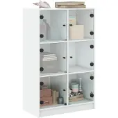 vidaXL Highboard mit Türen Weiß 68x37x109 cm Holzwerkstoff
