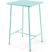 Oviala Quadratischer Bartisch aus Stahl in 70 x 70 x 105 cm Türkis - Palavas