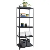 Shelfr Industrial Design Metallregal auf 5 Ebenen 61 x 41 x 170 cm Schwarz