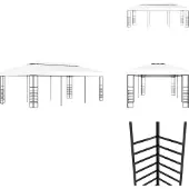 vidaXL Gartenpavillon 6×3 m Weiß - Pavillons & Partyzelte