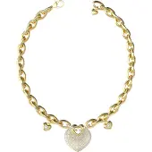GUESS JUBN05205JWYG Damen-Kette Pavée Herzen Goldfarben