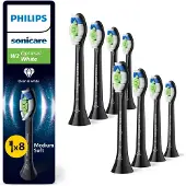 Philips Optimal White HX6068/88 Bürstenköpfe (8er-Pack), 8 Stück(e), Schwarz, 3 Monat( e), Medium, 62000 Bewegungen pro Minute,