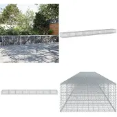 vidaXL Gabione mit Deckel 800x100x50 cm Verzinktes Eisen