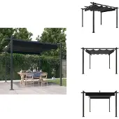 vidaXL Pavillon mit Ausziehbarem Dach 3x3 m Anthrazit - Pavillons & Partyzelte