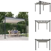 vidaXL Pavillon mit Ausziehbarem Dach 3x3 m Creme - Pavillons & Partyzelte