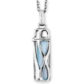 Engelsrufer Damen-Kette Kette Healing Stone 925er Silber Farbstein Engelsrufer Silber/blau
