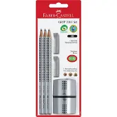 Faber-Castell - Grip 2001 - 3 graphite pencils silver blister (117098)