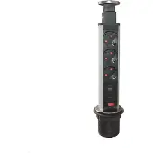 TecLines TVS002 versenkbare Steckdosenleiste 315mm, 3x Steckdose, 2x USB