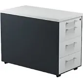 Mauser Schubladencontainer auf Rollen, 579x800mm, 3 Schubl., anthrazitgrau/lichtgrau