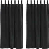vidaXL Vorhänge 2 Stk Schwarz 140 x 175 cm Samt 4107174
