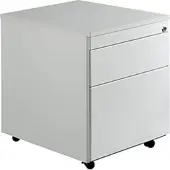 Mauser Schubladencontainer, Rollen, 579x600, 1 Schub, 1 Hängereg., lichtgrau