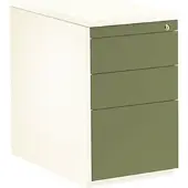 Mauser Schubladencontainer,720x800mm, 2xMaterialschub, Hängeregistratur, weiß/grün