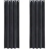 vidaXL Verdunkelungsvorhänge 2 pcs Dunkelgrau 140 x 260 cm Samt