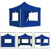 The Living Store Profi-Partyzelt Faltbar mit Wänden Aluminium 2×2m Blau