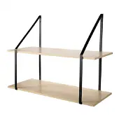 CALICOSY Wandregal und 2 Ebenen in Helles Holz - (W) 80 x (H) 60 x (L) 30 cm | Gr.: onesize